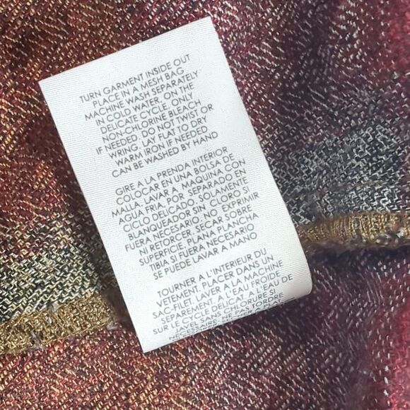 CAbi Jacket Womens Medium Multicolor #3555 Plaid Collage Zip Up Pearl - Picture 11 of 13